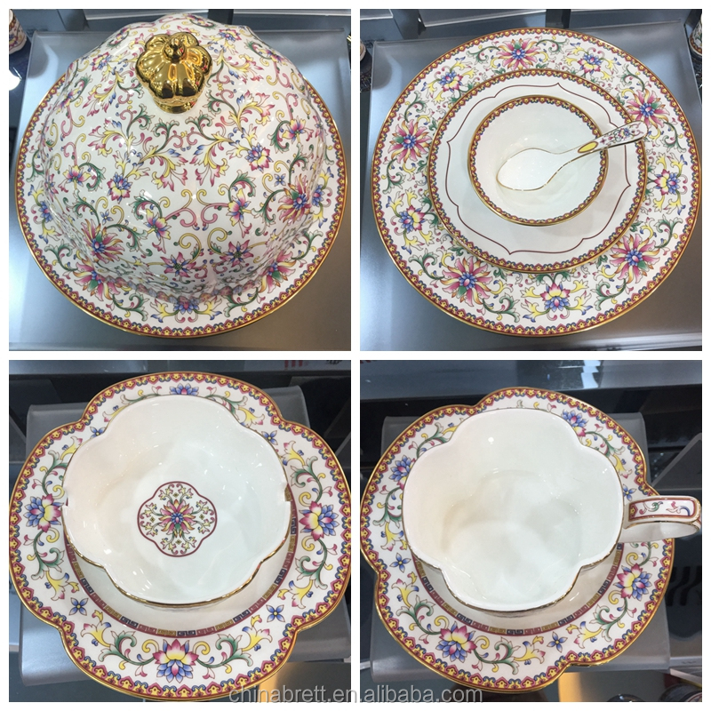 China Brett - Decoración de flores Bodas Cerámica de cerámica Sinterny Bone China Color de porcelana 8