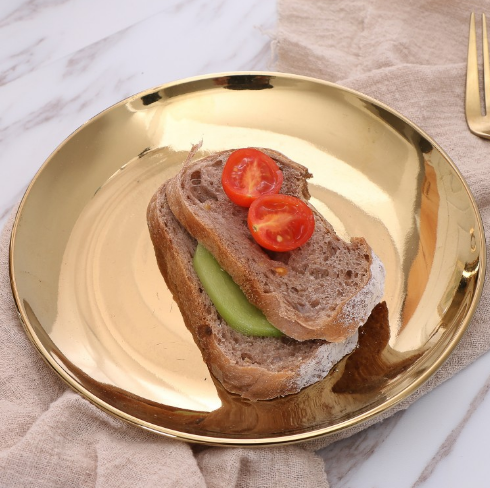 European Style Black Ceramic Dinner Plate Gold Rim Nordic Restaurant Plates Steak Plate Color porcelain dinenrware 8