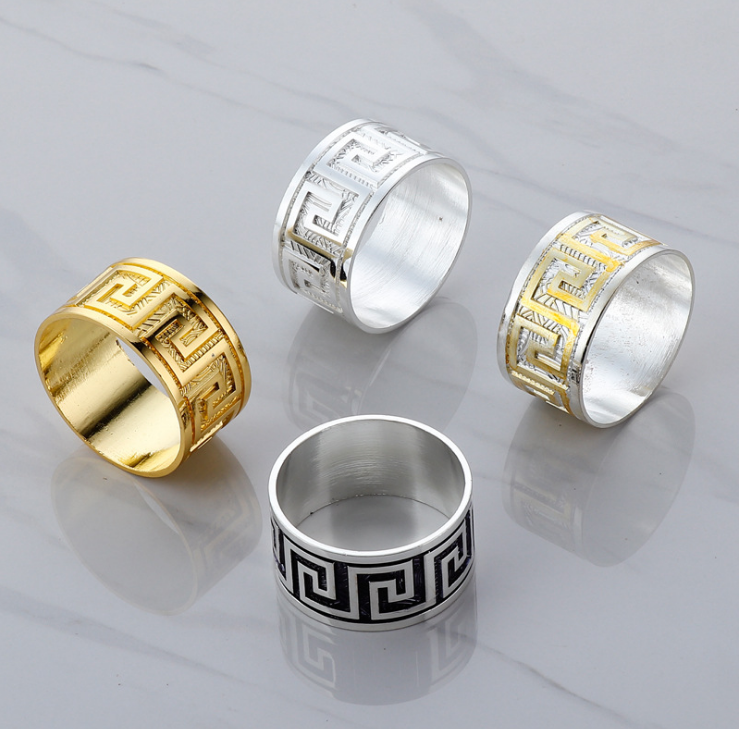 Hotel restaurant banquet gold silver plated napkin rings for weddings 3