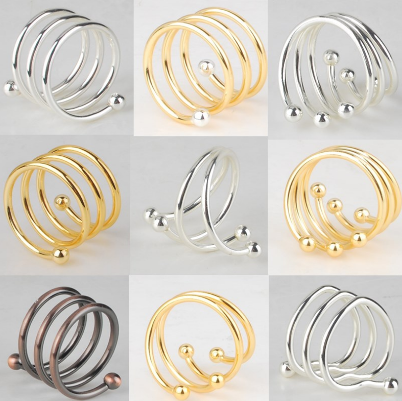 Hotel restaurant banquet gold silver plated napkin rings for weddings 16