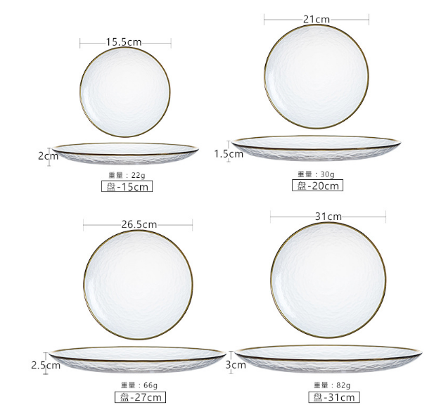 Chinabrett - European style Nigrum Ceramic Prandium Plate Aurum Rim VIII X Nordic Plates CARNIS laminam speculum patina laminam1 16