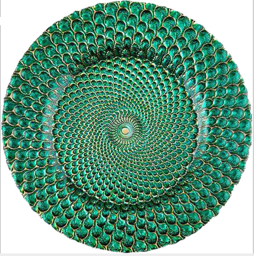 गुआंगज़ौ शेन्ज़ेन टेबलवेयर क्लियर ग्लास चार्जर्स गोल्ड बीडेड एज के साथ1 15