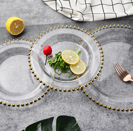 Chinabrett - еўрапейскі стыль чорная керамічная пласціна Gold Rim 8 10 Nordic Plate Steak Plate Plate Place Plate Plate 10