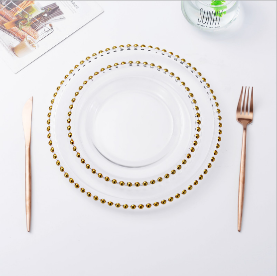 Chinabrett - еўрапейскі стыль чорная керамічная пласціна Gold Rim 8 10 Nordic Plate Steak Plate Plate Place Plate Plate 16