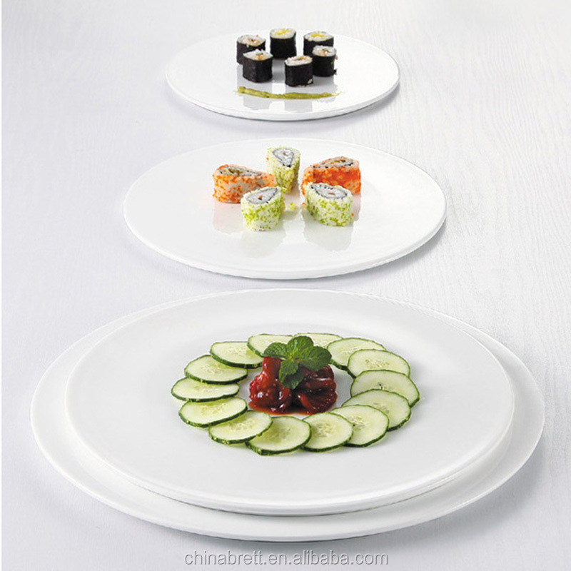 Chinabrett - plata fajna porcelana 12 cola pizza plato ceramikaj platoj pladoj blankaj porcelanaj vespermanĝoj 23