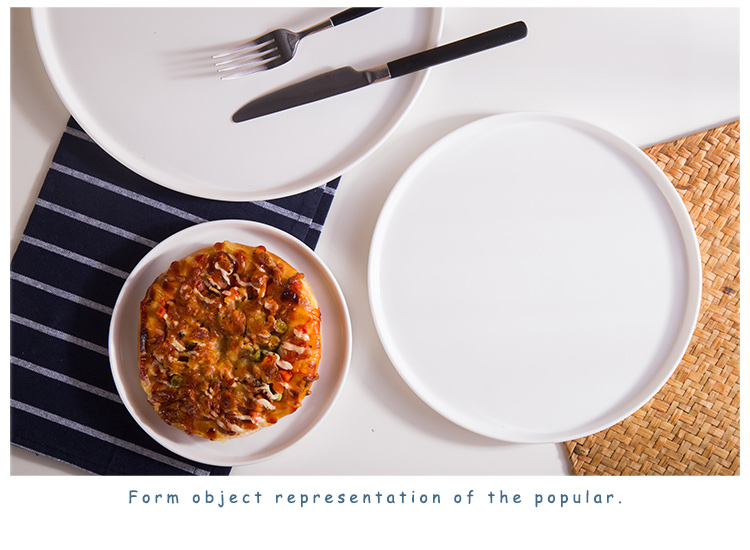 Chinabrett - plata fajna porcelana 12 cola pizza plato ceramikaj platoj pladoj blankaj porcelanaj vespermanĝoj 17