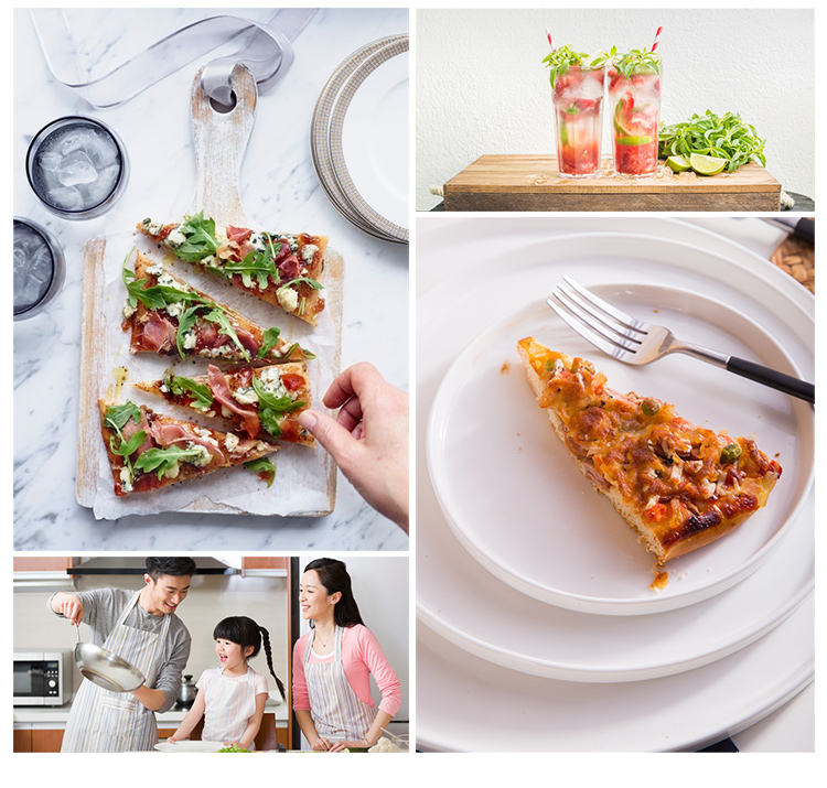 Chinabrett - plata fajna porcelana 12 cola pizza plato ceramikaj platoj pladoj blankaj porcelanaj vespermanĝoj 15