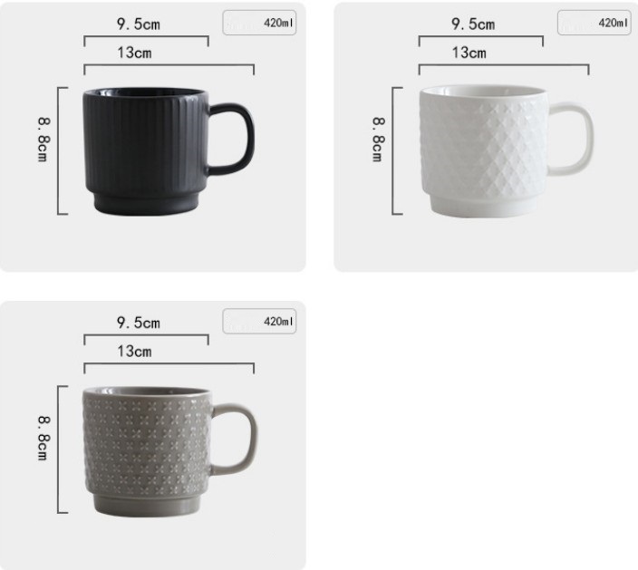 Творческие тисненные керамические кружки 22