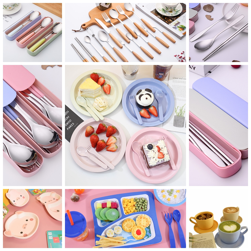 Chinabrett - Krea Ceramika Tenilo Chopsticks Infana Tabla Aranĝo Karikaturo Kun Skatolo 12