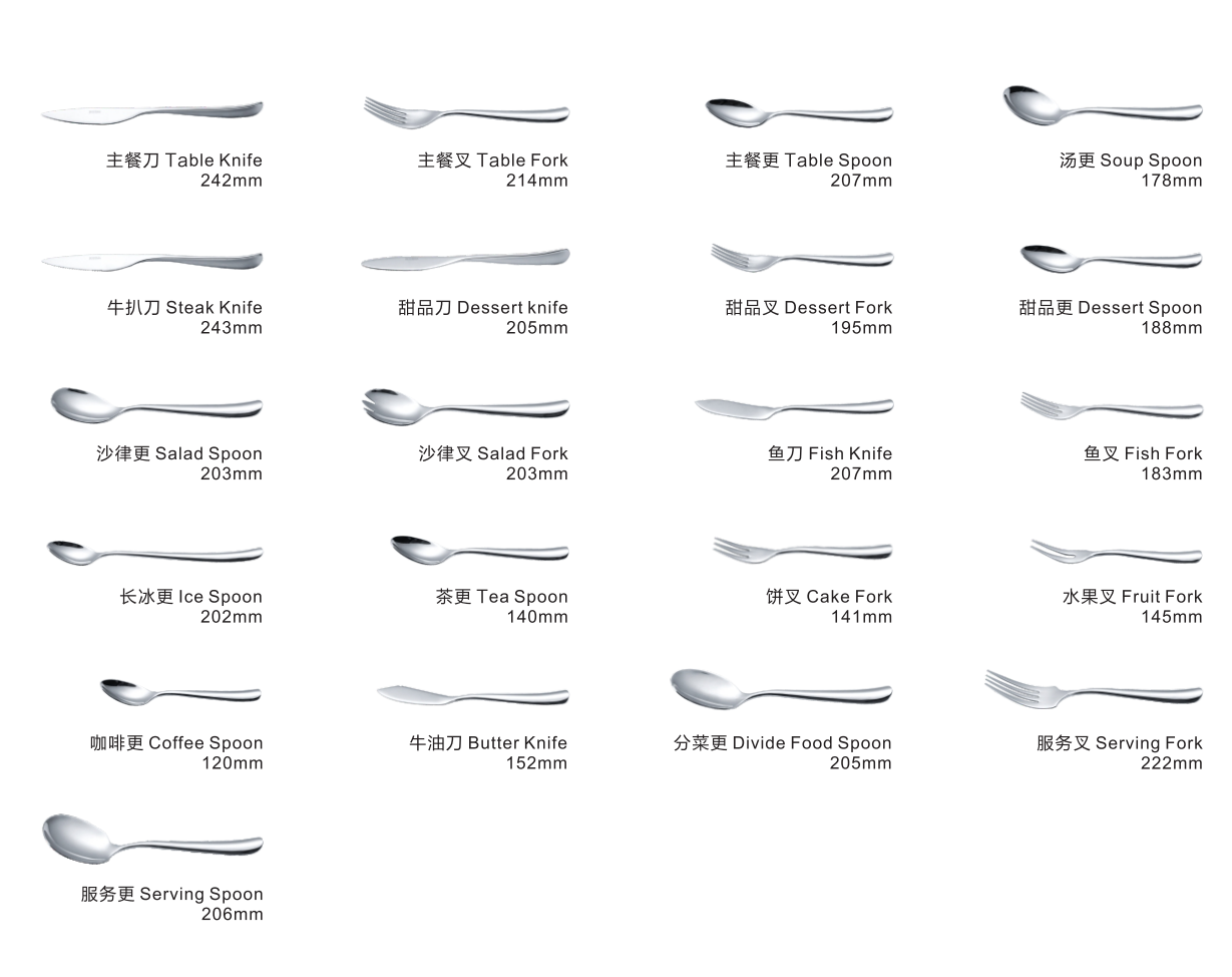 Italská příborová velkoobchodní lžíce sada královské nerezové sada příborů 10