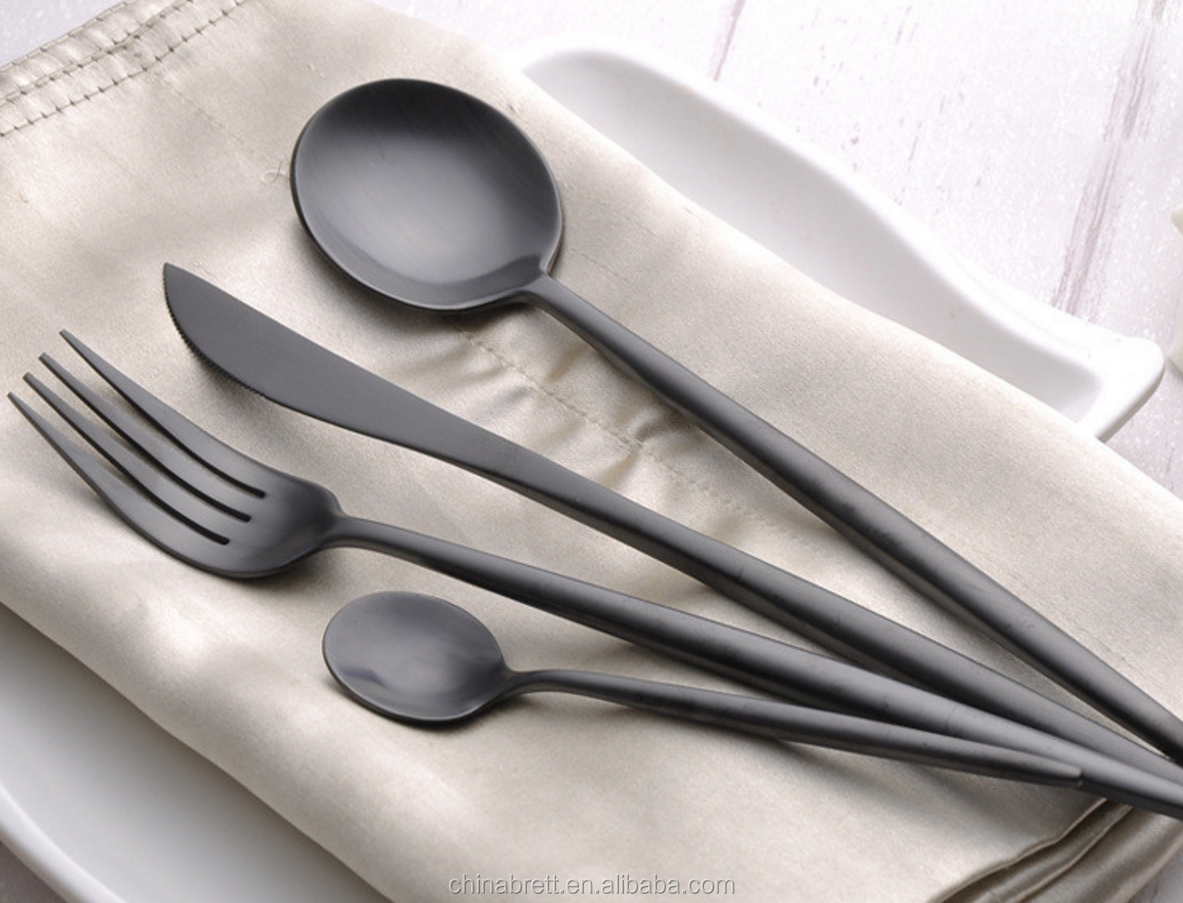 Chinabrett - Western 18/10 Nerezové stříbrné a zlaté příbory s bílou rukojetí z nerezové oceli zlaté příbory 17