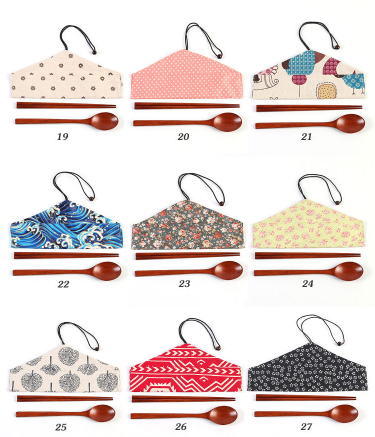 Chinabrett - japana stilo platware bambuaj tukoj kun saketoj vojaĝaj plasikaj/bambuaj tukoj 14