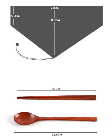 Chinabrett - japana stilo platware bambuaj tukoj kun saketoj vojaĝaj plasikaj/bambuaj tukoj 8