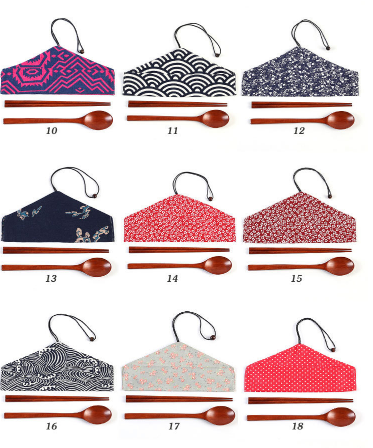 Chinabrett - japana stilo platware bambuaj tukoj kun saketoj vojaĝaj plasikaj/bambuaj tukoj 12