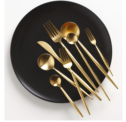 Chinabrett - Použitá restaurace Svatební příborový soubor nerezové zlaté kotley 13