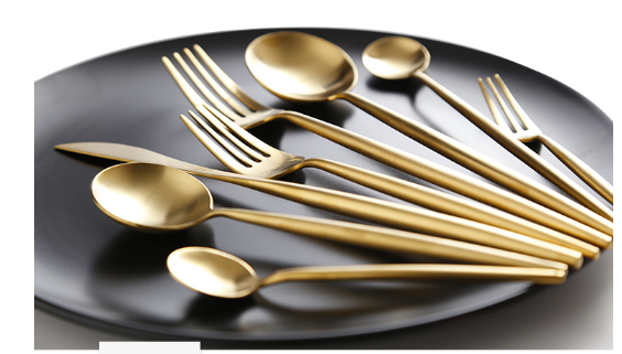 Chinabrett - Použitá restaurace Svatební příborový soubor nerezové zlaté kotley 11