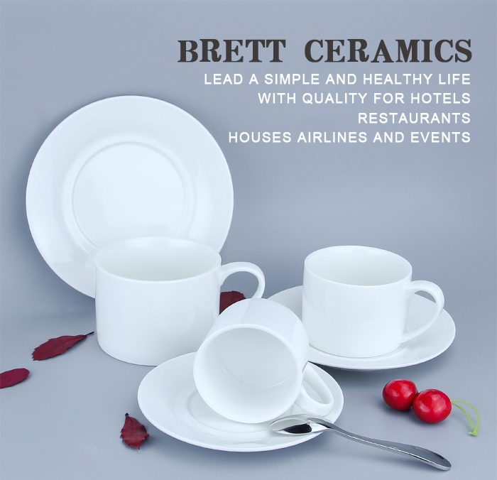 Chinabrett - trinkaĵa blanka 150ml ceramika kafo -teo -taso aranĝis kafan tason kaj tason 9