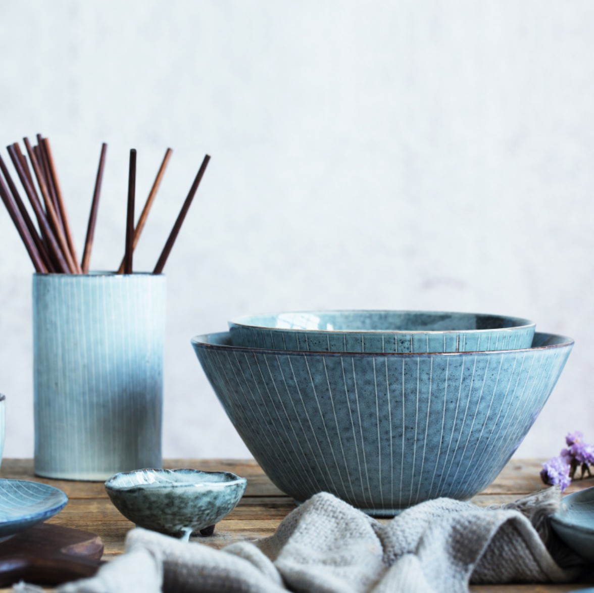 Rustic Creative Stripes Tableware Personality Color Glazed Ceramic Dinner Plates Hotel Restaurant Cafe Crockery Set 11