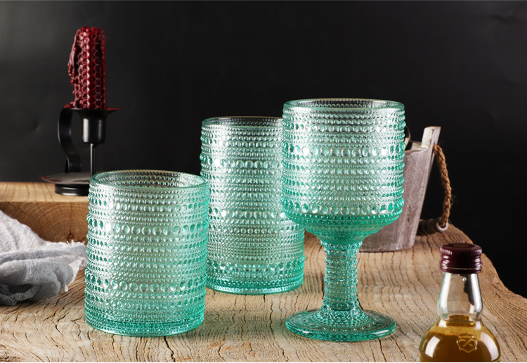 Provizita Pogranda Prezo Kolora Trinkado Vitra Vino Goblet Akvo Tumbler Bluaj Vitraj Tasoj Vintage 3