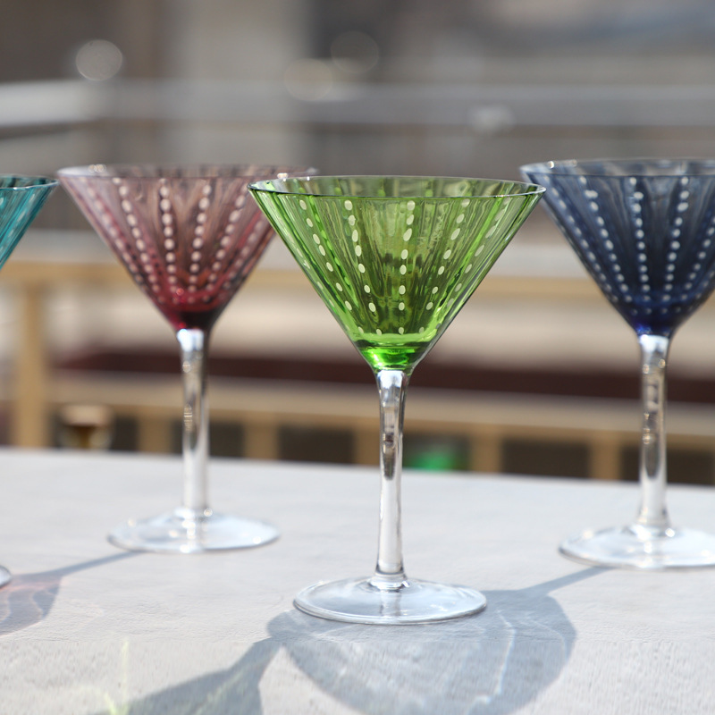 Sky Blue Green Burgundy Juice Salat Drinkware Goblet Coloured Cocktail Glass Cup til Bar Hotel Catering Hall Retail Store 1