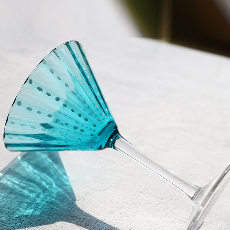 Ĉielo Blua Verda Burgonja Suko Salato Trinkware Goblet Kolora Koktela Vitra Pokalo Por Trinkejo Hotela Restoracio -Vendejo 3