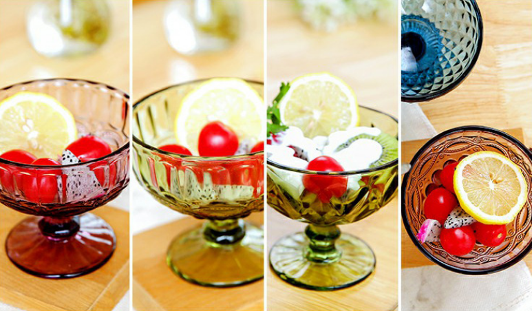 Vitra Glaciaĵa Deserto -Bovlo Krea Salata Bovlo Alta Milkshake Cup Smoothie Bowl Glaciaĵa Taso 2