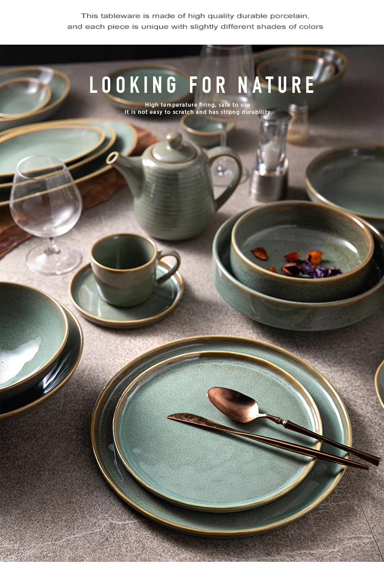 Reaktiva vespermanĝa tablo neregulaj plado platoj plato bovlo 3