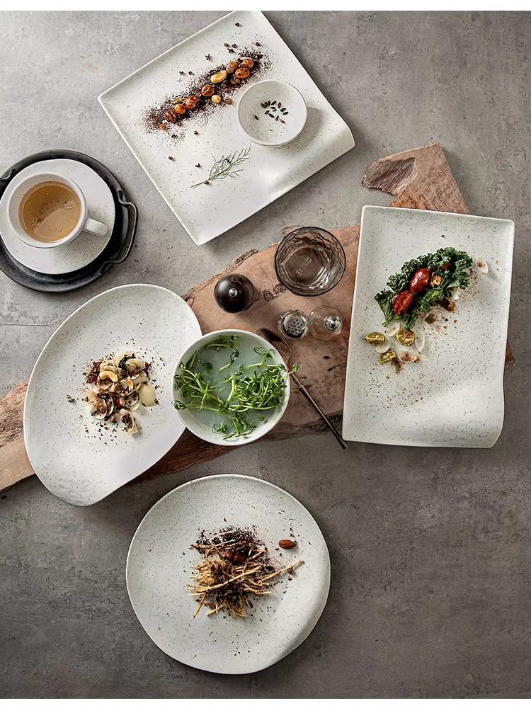 Norda Hotela Vespermanĝa Plato Propra Logo Restoracio Ceramika Krakaĵo 4