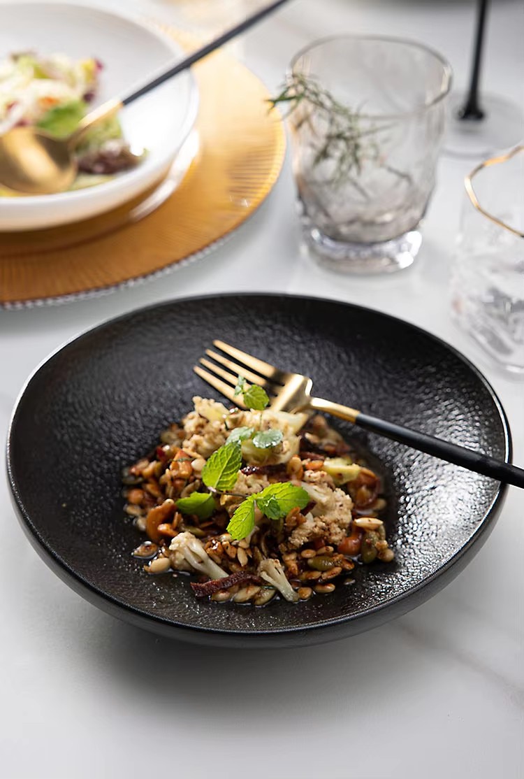 Kafejo kaj BBQ -evento uzis vajilla de porcelana plado 2