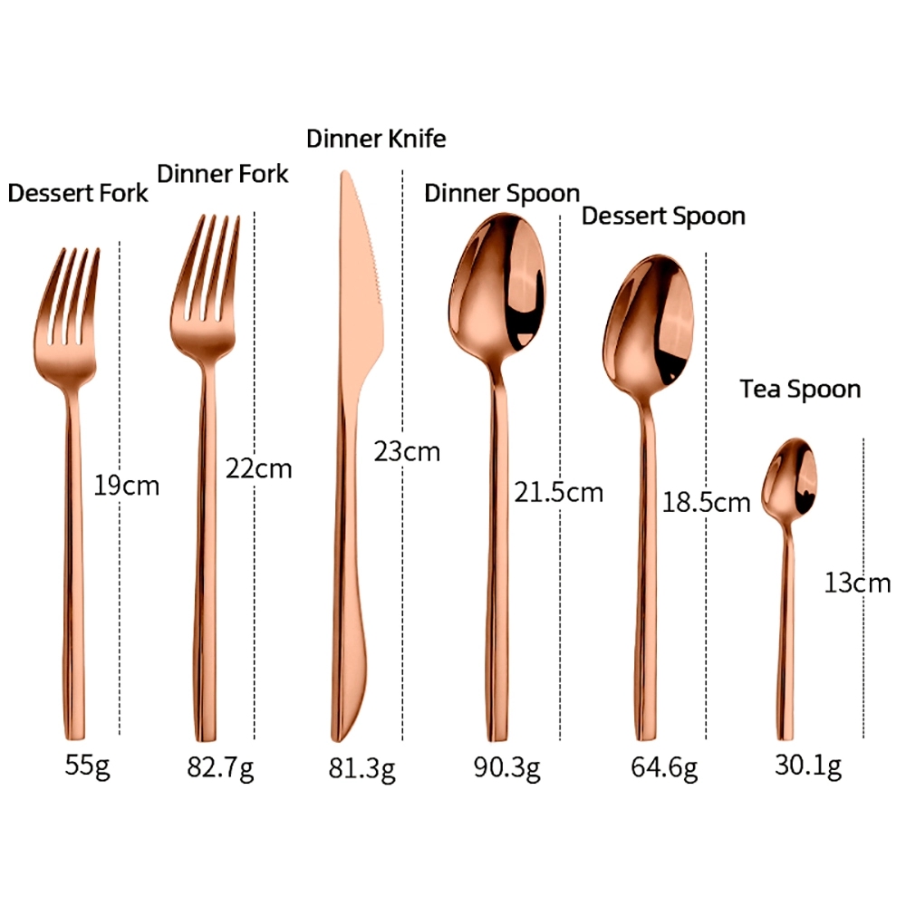 Geedziĝo 1810 Neoksidebla ŝtala roza ora tranĉilo Spoon Fork and Knife, Rose Gold Matted Cutlery, Flatware 1