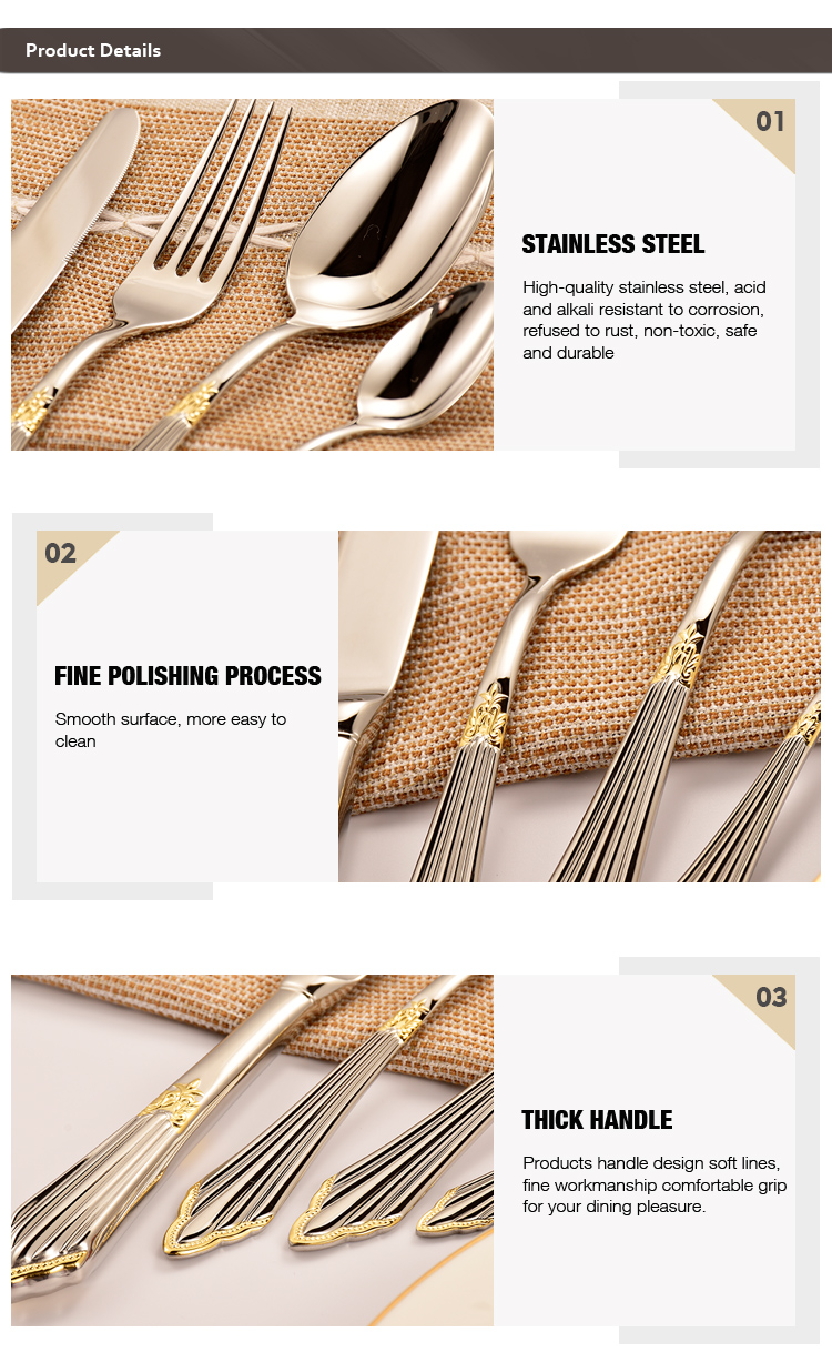 Luksa brilo neoksidebla ŝtala plata arĝento kaj oraj tegaĵoj 2