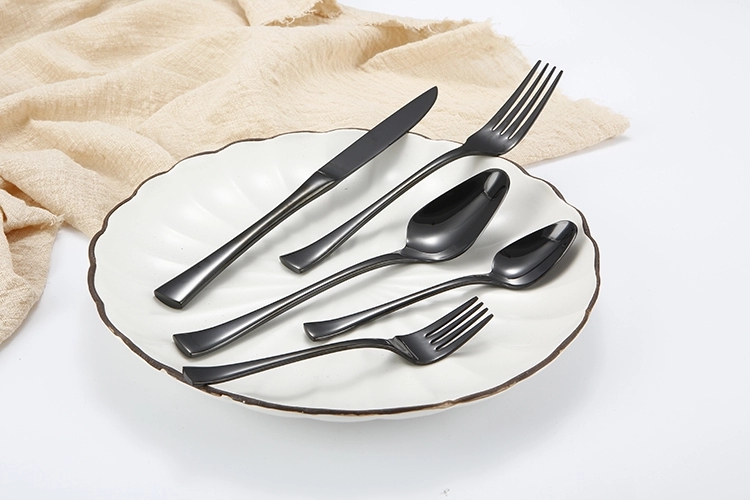 20-pecoj Rose Gold Flatware Set Neoksidebla ŝtala tranĉaĵo por hotela restoracio Aviado 6