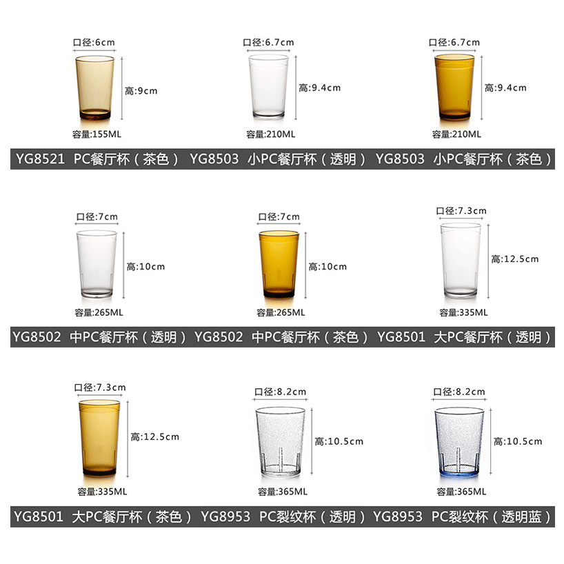 Akrila Akva Pokala Hotelo Restoracio Travidebla Vitra Pokala Plasa Plasta Trinkaĵo Biero -Pokalo por Festo 8