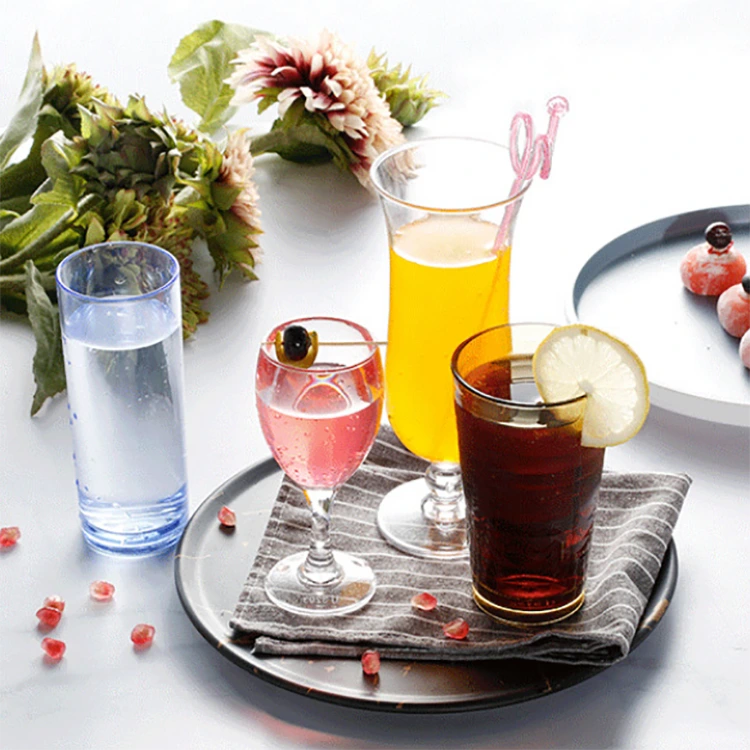 アクリルウォーターカップホテルレストラン透明ガラスカップPCプラスチック飲料ビールカップパーティー用 1