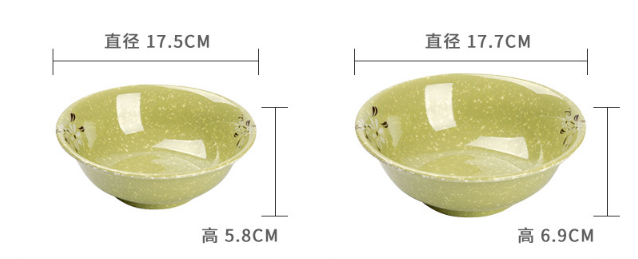 Melamina vespermanĝa telero noodle bovlo starigita plasta restoracio tablo -supo -bovlo nebruligita 5