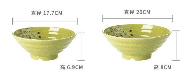 Melamina vespermanĝa telero noodle bovlo starigita plasta restoracio tablo -supo -bovlo nebruligita 3