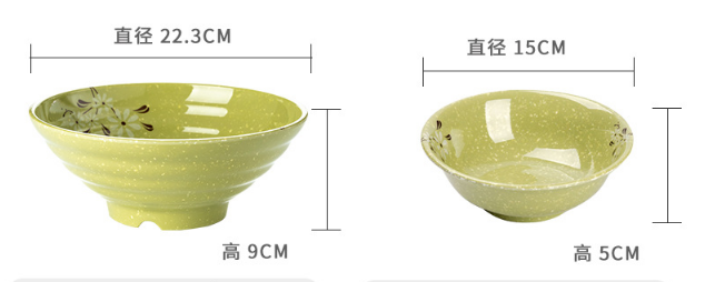 Melamina vespermanĝa telero noodle bovlo starigita plasta restoracio tablo -supo -bovlo nebruligita 4