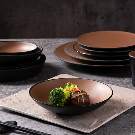 Dubajo A5 Melamina Vespermanĝa Aranĝita Ligna Dezajno Rondo Hinda Koreio Japana Kvadrata Snack Dessert Plate 3