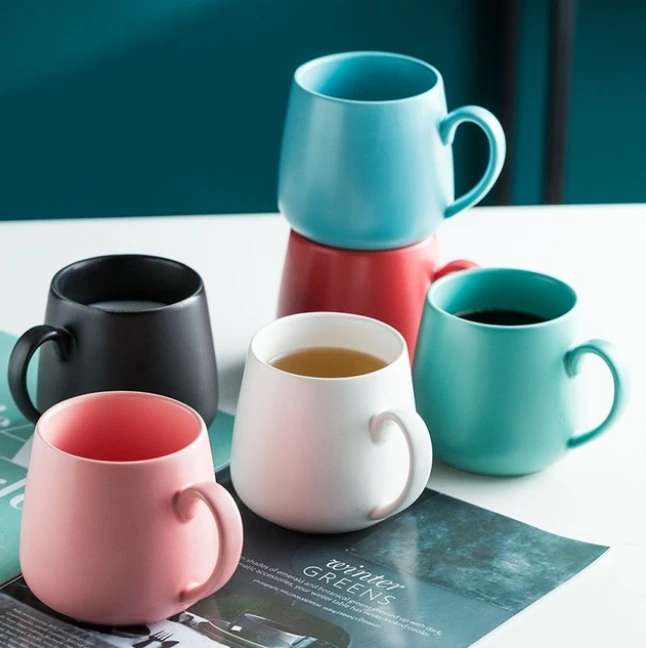 イタリアのセラミックマグ家の朝食ミルクコーヒーカップ愛好家カップルウォーターカップカラーガラス380ml工場 1