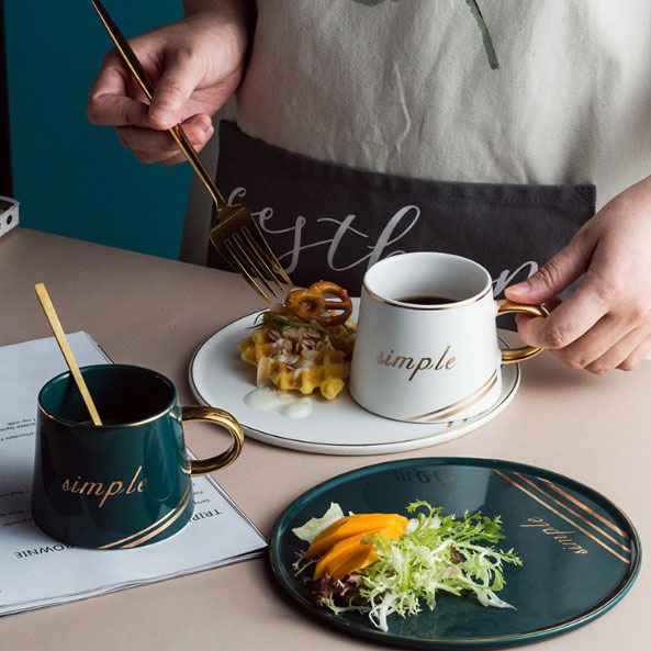 Norda Simpla Porcelana Kafo Mugs Hejma Krea Pokalo Oficejo Posttagmeza Teaĉua Saŭka Donaca Aro Chaozhou Fabrikado 4