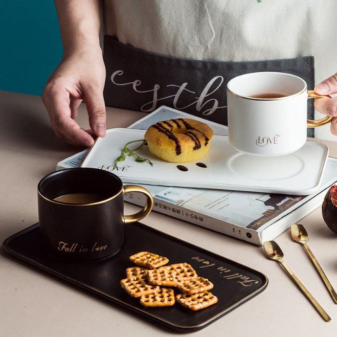 Brett Populara Lakta Pokalo Oficejo Laboraj Kafaj Mugs Desertaj Platoj Ceramikaj Matenmanĝaj Tasoj Kun Manĝaĵoj 220ml 9