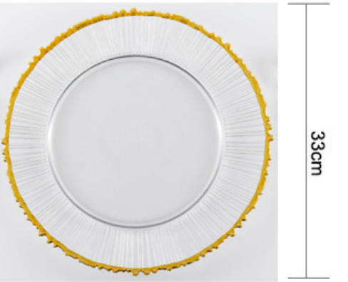 Norda Simpla Travidebla Vitra Okcidenta Manĝaĵa Plato Hotelo Steak Mat Plato 13 Inka Plato Kun Ora EDG 3
