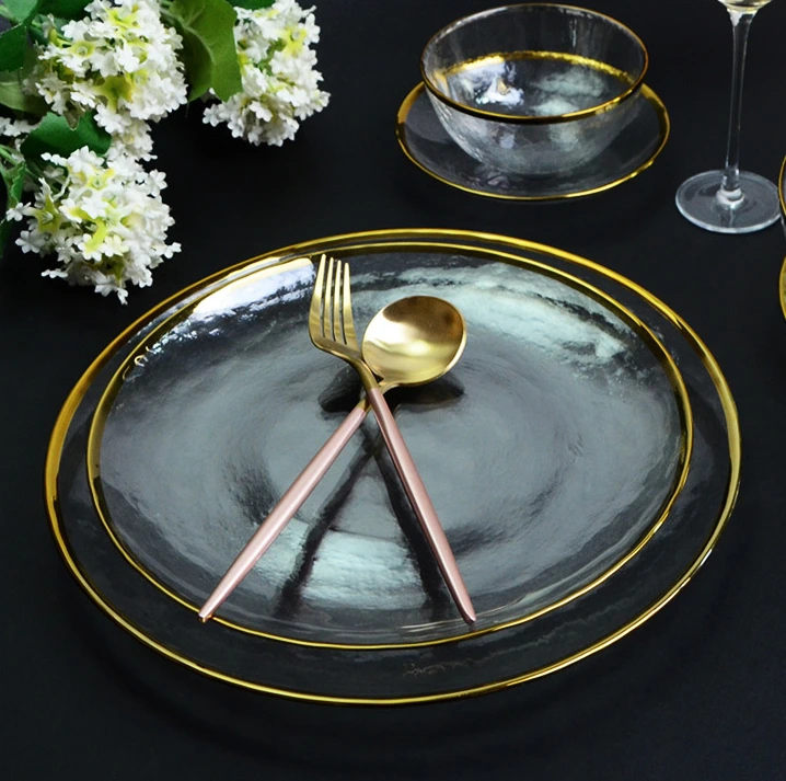 Wedding homeware serving or home use cheap dinner western steak plate creative tray fruit plate salad plate set 1