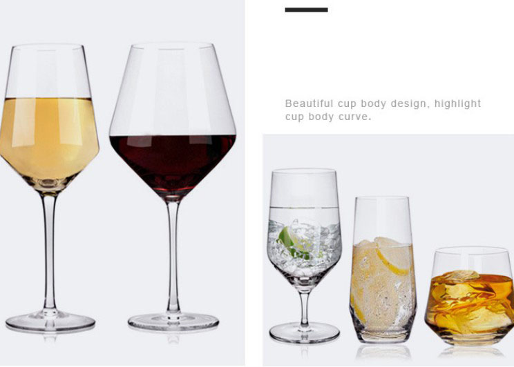 Fabrika Rekta Proviza Vino -Glaso Aro Kristala Glaso 6 Fiksas Eŭropan Vintran Glason Glason 7