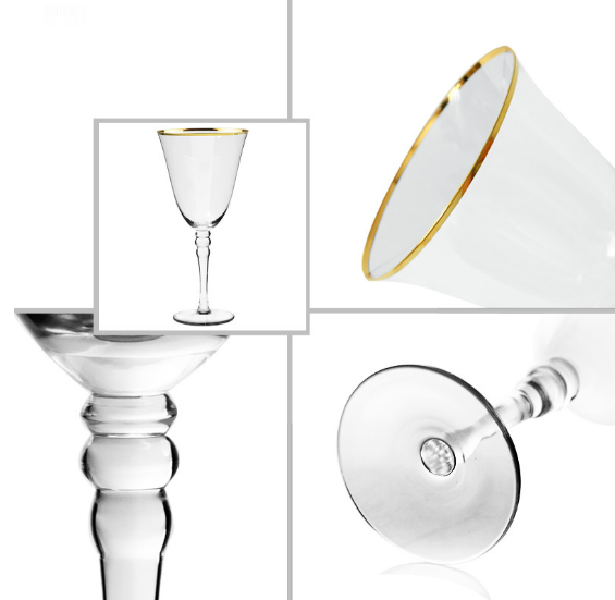 Travidebla kristala vitra ora borda ruĝa vitro por geedziĝa bankedo personeco ĉampana vitro 200ml-500ml 2