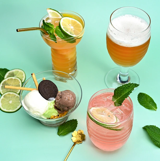 ブレットアイスクリームカップホームデザートヨーグルトムースジュースカップ飲料カップビールガラス水カップレストランバー用 1