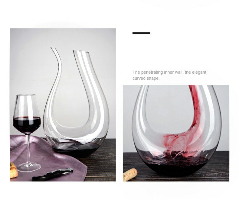 U tajpu personigitan kristalan vitran vinon decanter kreivan vinon poto 1500ml hotelaj restoracioj 5