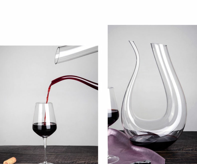 U tajpu personigitan kristalan vitran vinon decanter kreivan vinon poto 1500ml hotelaj restoracioj 2