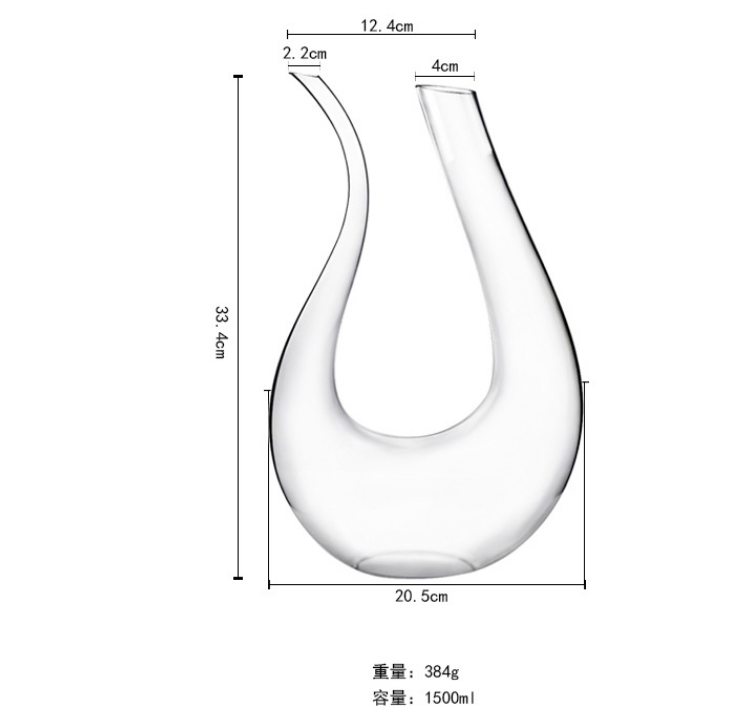 U tajpu personigitan kristalan vitran vinon decanter kreivan vinon poto 1500ml hotelaj restoracioj 6