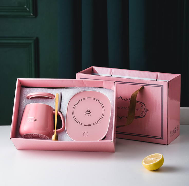 Smeraldaj ceramikaj kafaj tasoj reuzeblaj luksaj porcelanaj tasoj Fabrikisto Donaca Skatolo kun hejtilo 220V Propra Logo 12